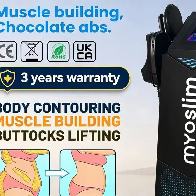 Myoslim Professional EMS Body Sculpting Machine Fat Burning Slimming Muscle Stimulator with 4 Handles For Muscle Toning