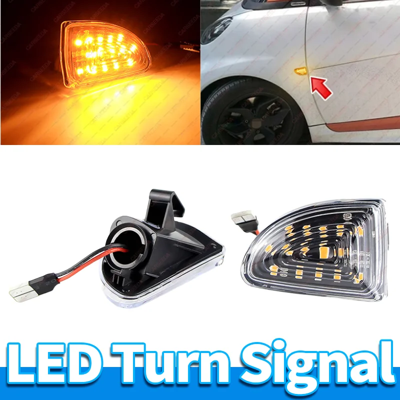 ل الذكية Fortwo 451 MK1 MKII كوبيه كابريو 2007-2015 العنبر LED الديناميكي الجانب ماركر بدوره أضواء الإشارة استبدال 4519067700C40A #1