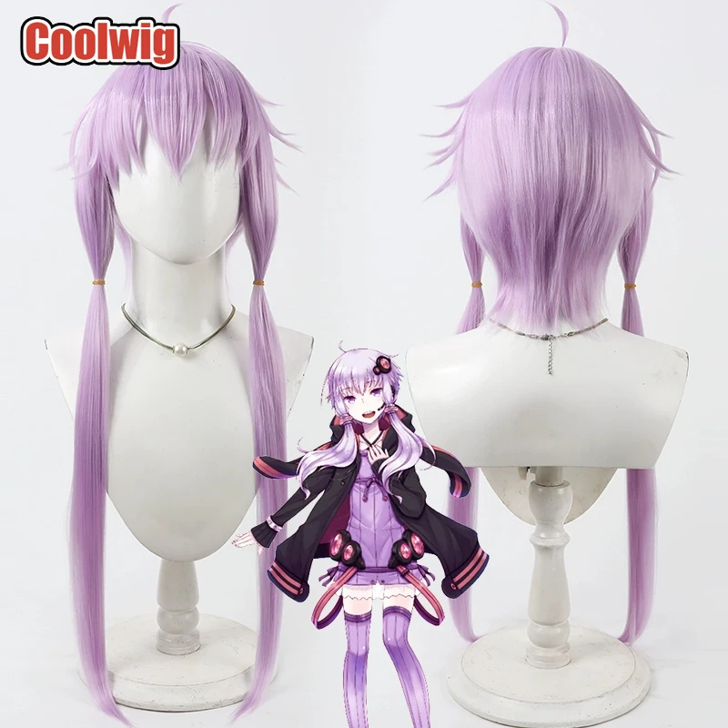 Coolwig Synthetic Hair Yuzuki Yukari Cosplay Wigs VOCALOID Yuzuki Yukari 70cm Long Straight Light Purple Wig Heat Resistant