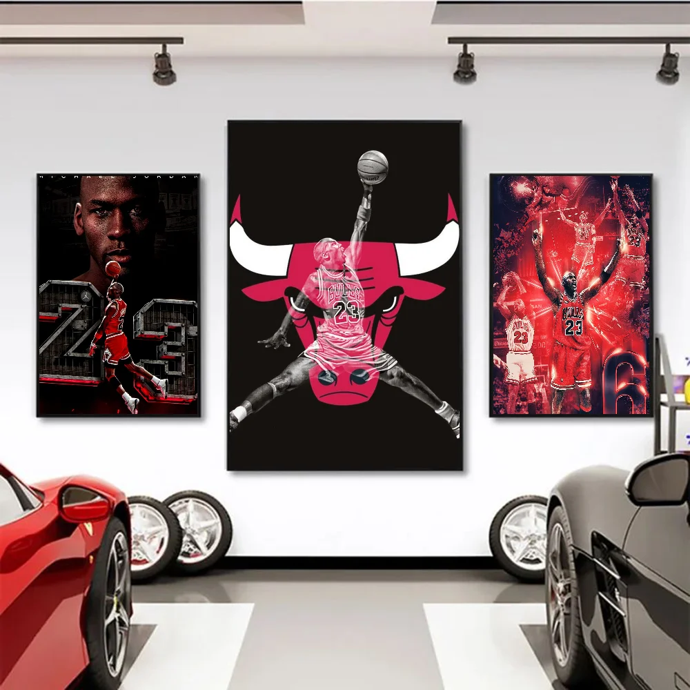 1PC M-Michael J-Jordan Poster Self-adhesive Art Waterproof Paper Sticker Coffee House Bar Room Wall Decor