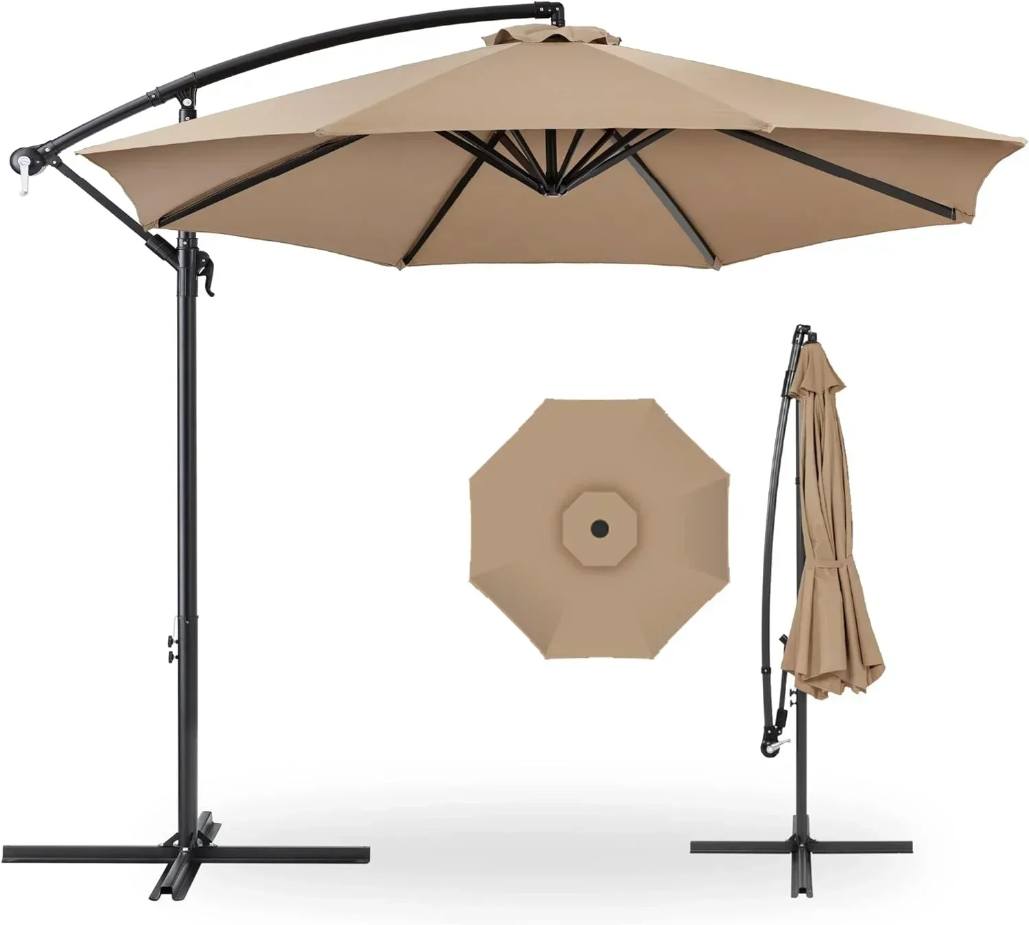 

Outdoor Restaurant Waterproof Garden Beach Hanging Banana Cantilever Patio Sun Canvas Parasol Iron Umbrella Outdoor Furniture