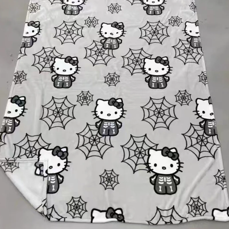 Hello Kitty Halloween Blanket Sanrio Winter Thickened Blanket Anime Kids Room Decor Quilt Flannel Soft Comfortable Bed Sheets