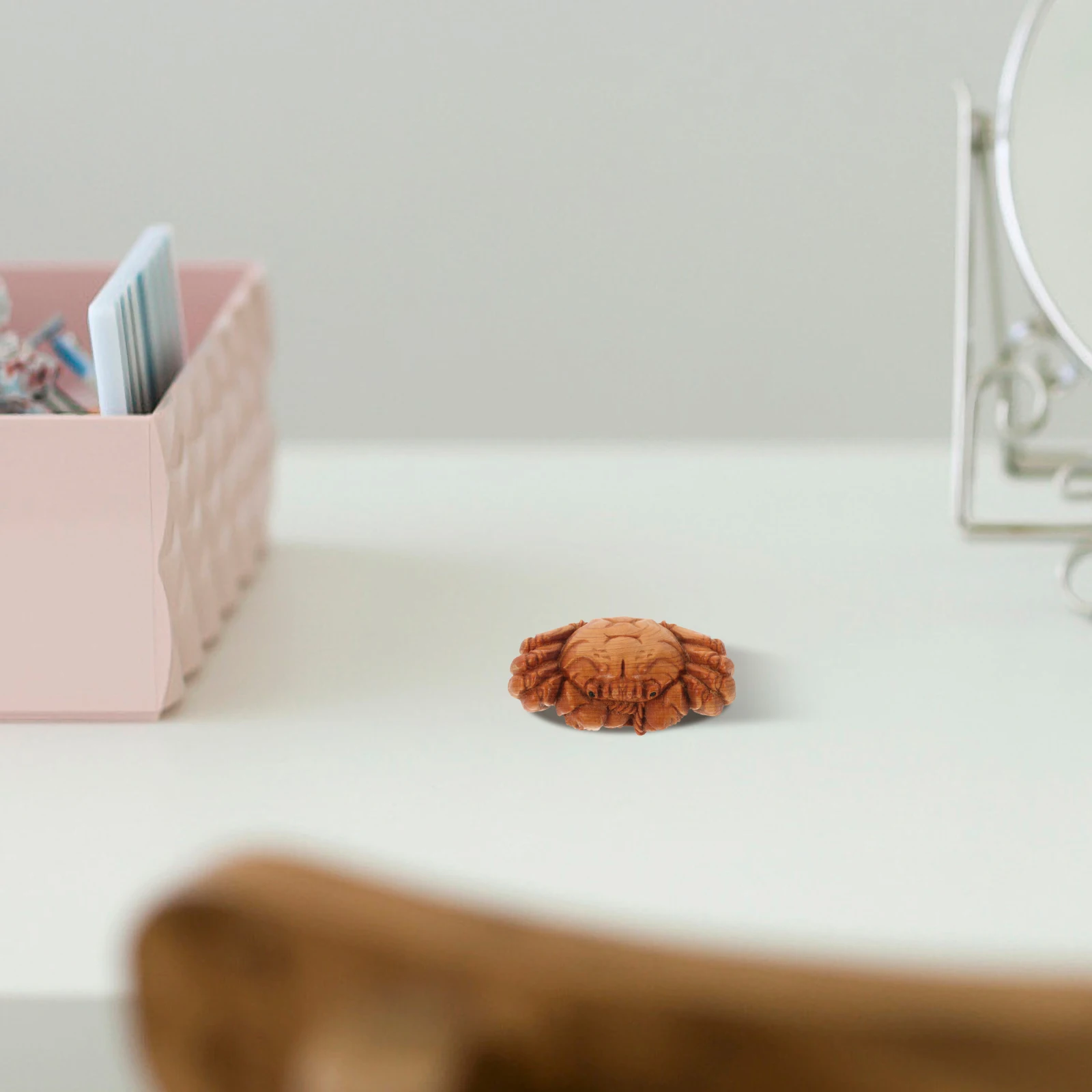 

Vintage Figurine Decor Carved Wood Handmade Lifelike Miniature Adorable Table Decoration Unique Sea Creature Artistic Home
