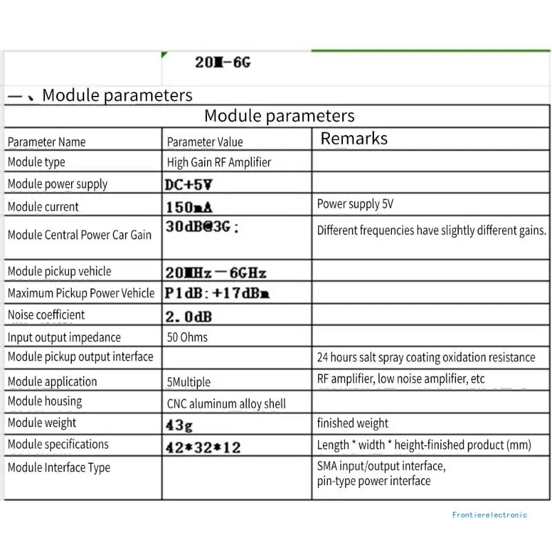 Radio Module, RF Amplifiers 5-20Mhz-6Ghz 30dB Broadband Low Noise Filter Module Low Noise Amplifiers DropShipping