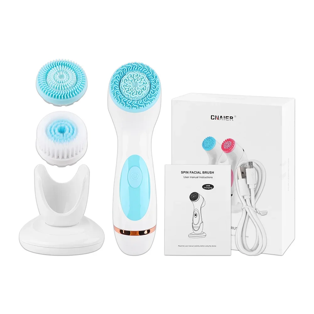 JBMBHC 3-in-1 elektrische Reinigungsbürste, Ultraschall-Gesichtsreiniger, Gesichtsmassagegeräte, rotierende Sonic-Reinigungsbürste, Tiefenreinigungswerkzeug für das Gesicht 6