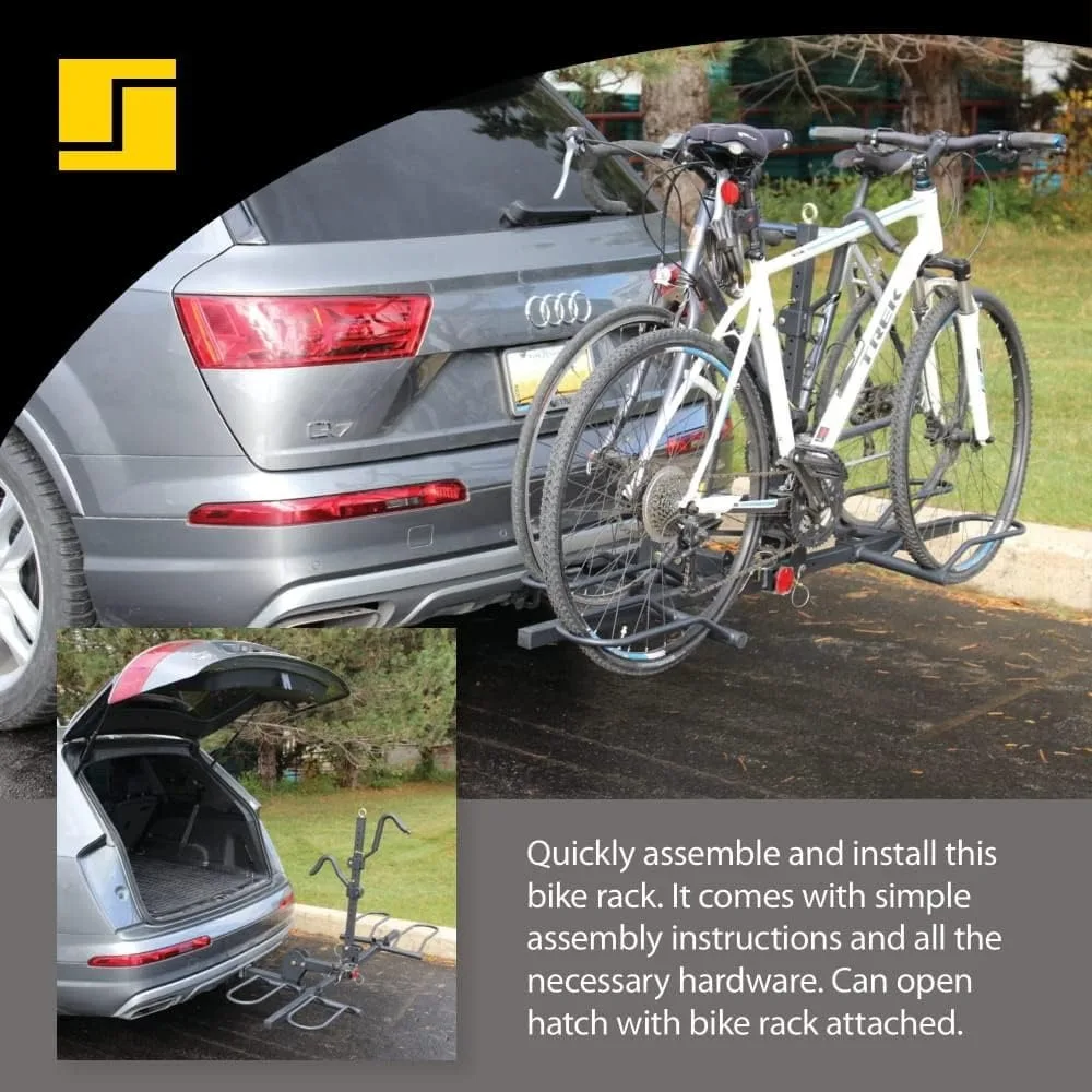 バイクキャリア 車用ヒッチマウントバイクラック SUV RV キャンピングカー トラベルトレーラー 2台対応 2インチレシーバー BC-202モデル