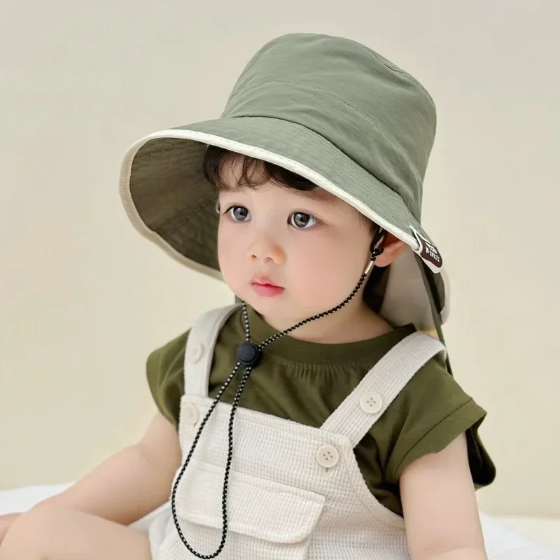 

Children's hats, outdoor boys' shawl ,baby hats, sun protection hats, boys' sun protection running cap