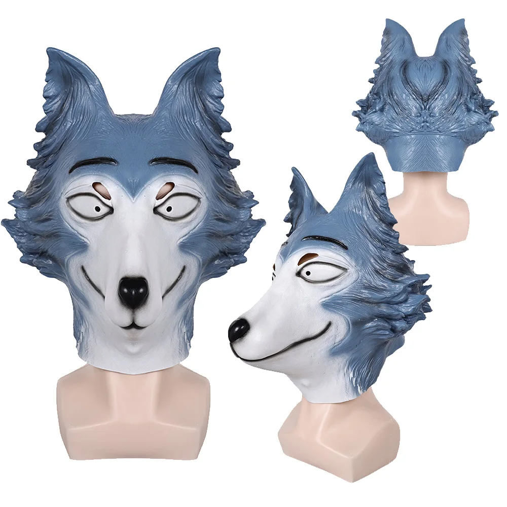 Adult Legosi Cosplay Mask Latex Masks Anime BEASTARS Helmet Masquerade Halloween Party Costume Props Headwear Gifts