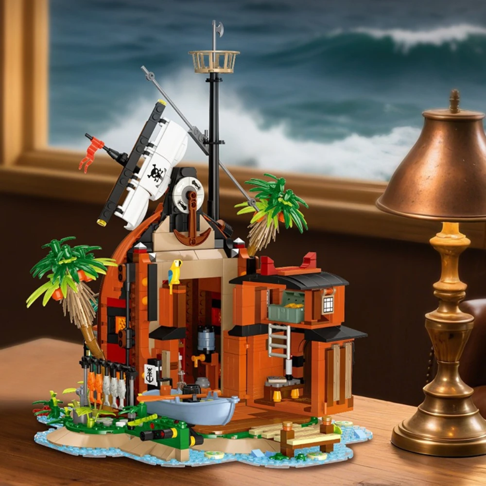 

MOC Ship Base Adventure Island Jourey Building Blocks Set Searching Treasures Pirate Series Idea DIY Toys Children Birthday Gift