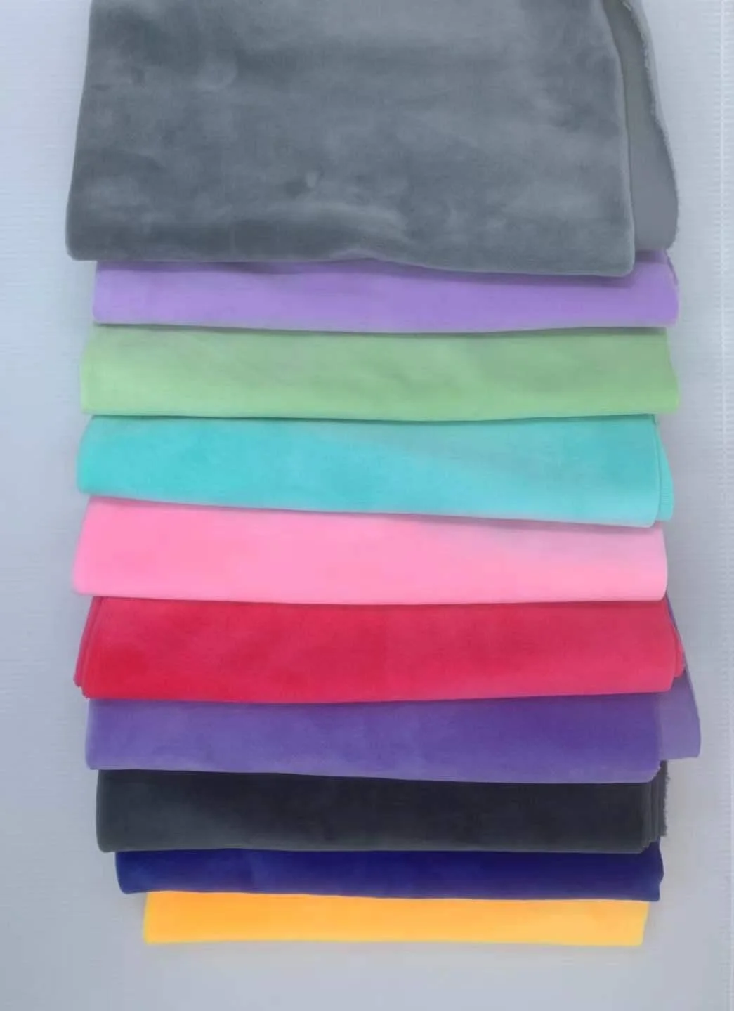 New 45 Colors Mochi Minky 1mm Pile Super Stretch 5% Spandex Mochi Soft Short Plush Fabric For Toys Fursuit Paw Mochi Fabric