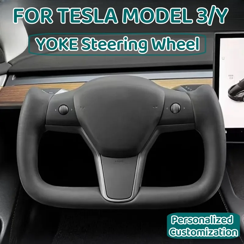 

Yoke Steering Wheel For Tesla Model 3 Y Heating Optional Personalized Carbon Fiber NAPPA Leather Car Accessories 2017-2022 2023