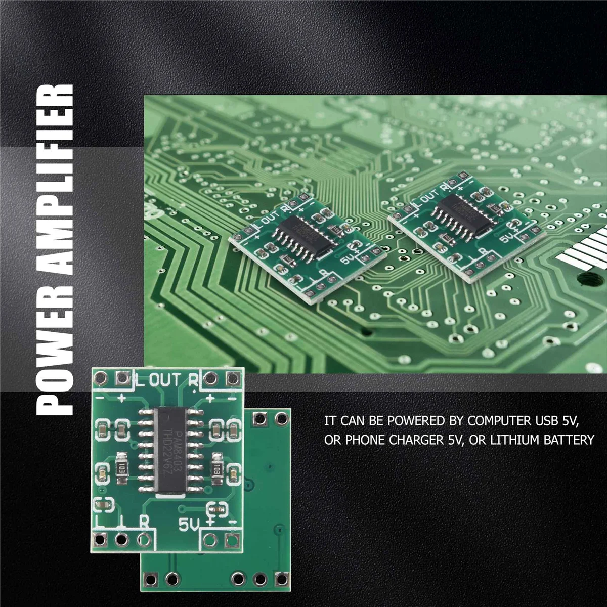 5 Stuks Digitale Eindversterker Bord, 2X3W Type D Pam8403 Audio Module Dc 5V Digitale Audio Versterker Board Module