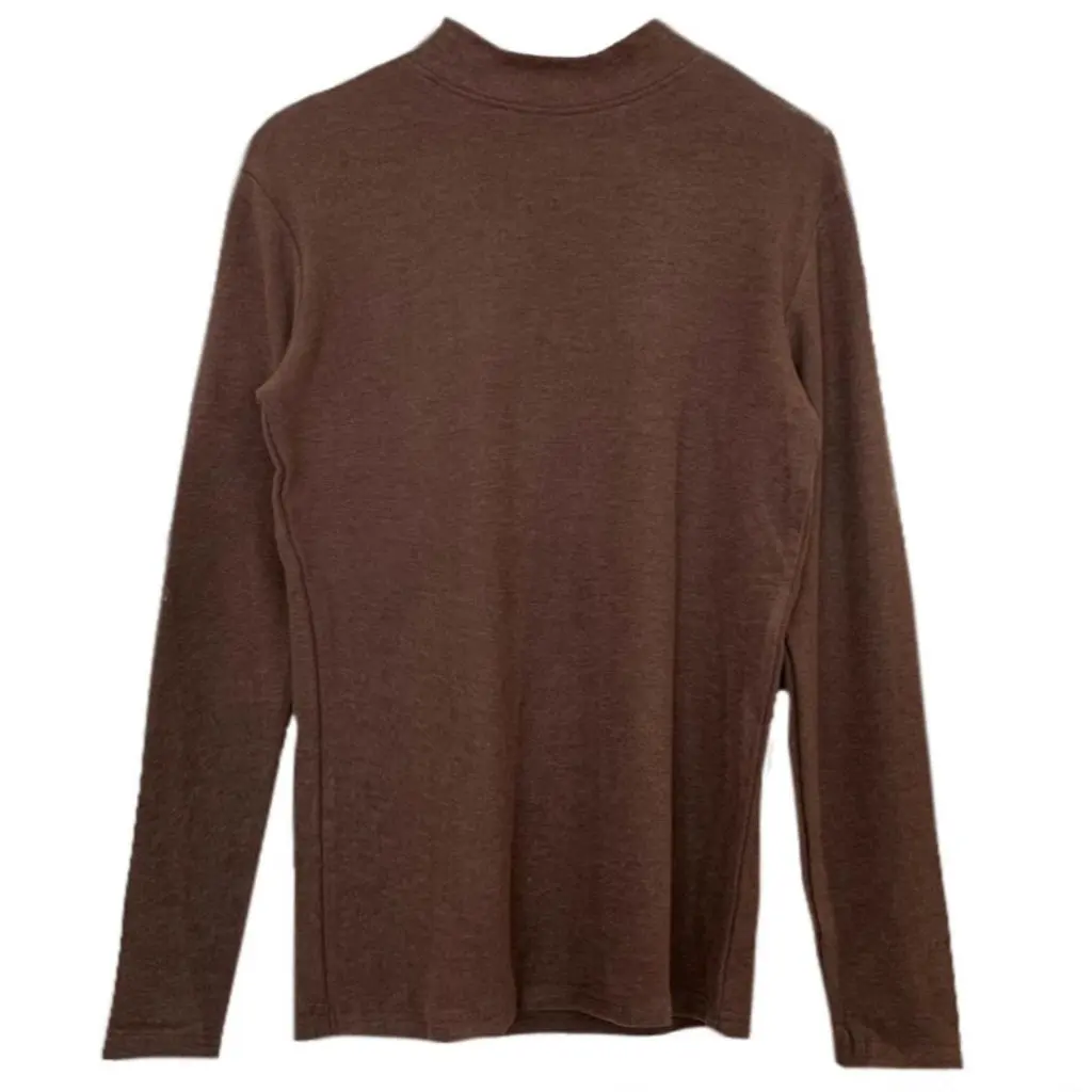 

Women's Velvet T-shirt Semi-High Collar Long Sleeve Solid Color High Elastic Basic Base Shirt for Autumn Winter F112515