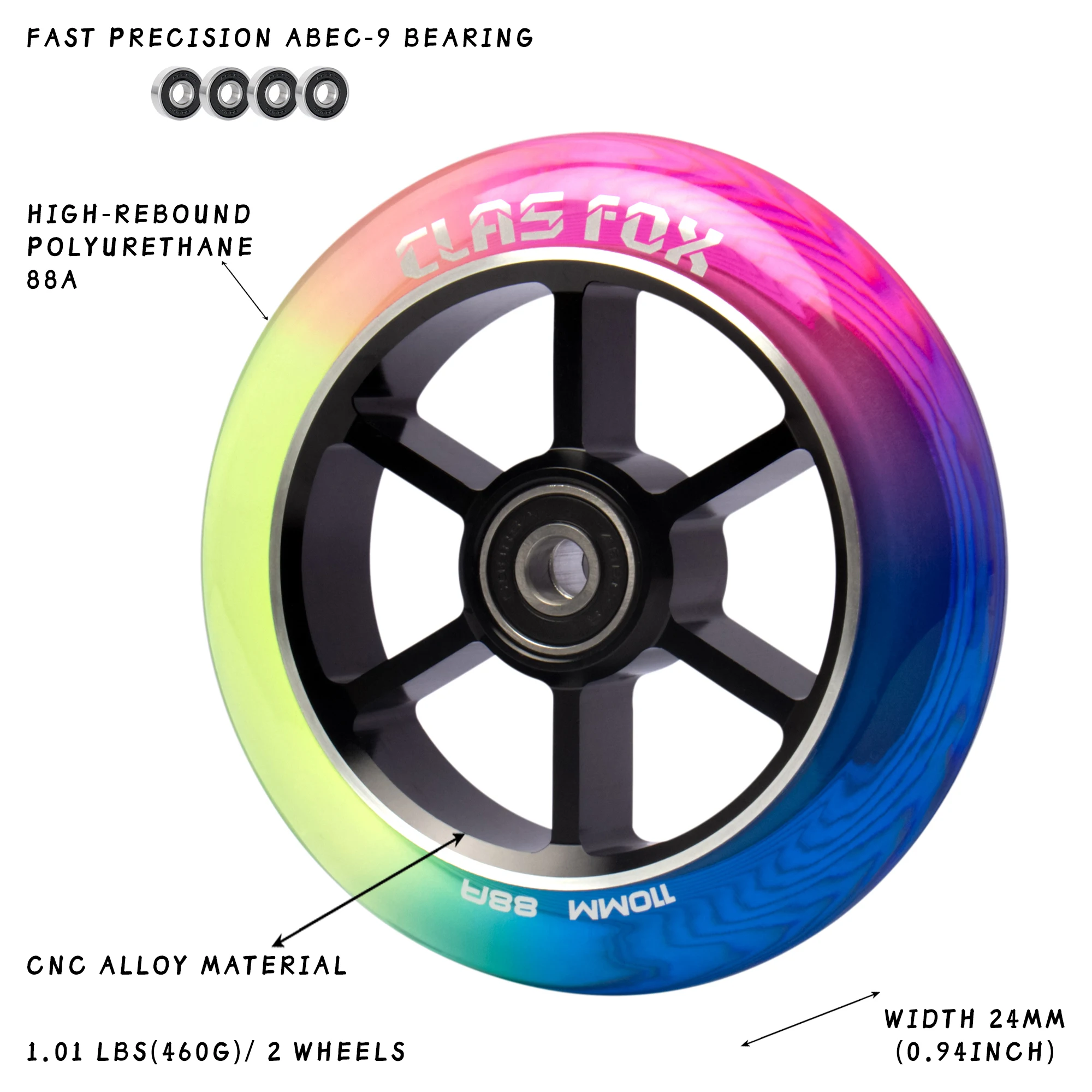 110mm Alloy Stunt Scooter Wheel Set product image