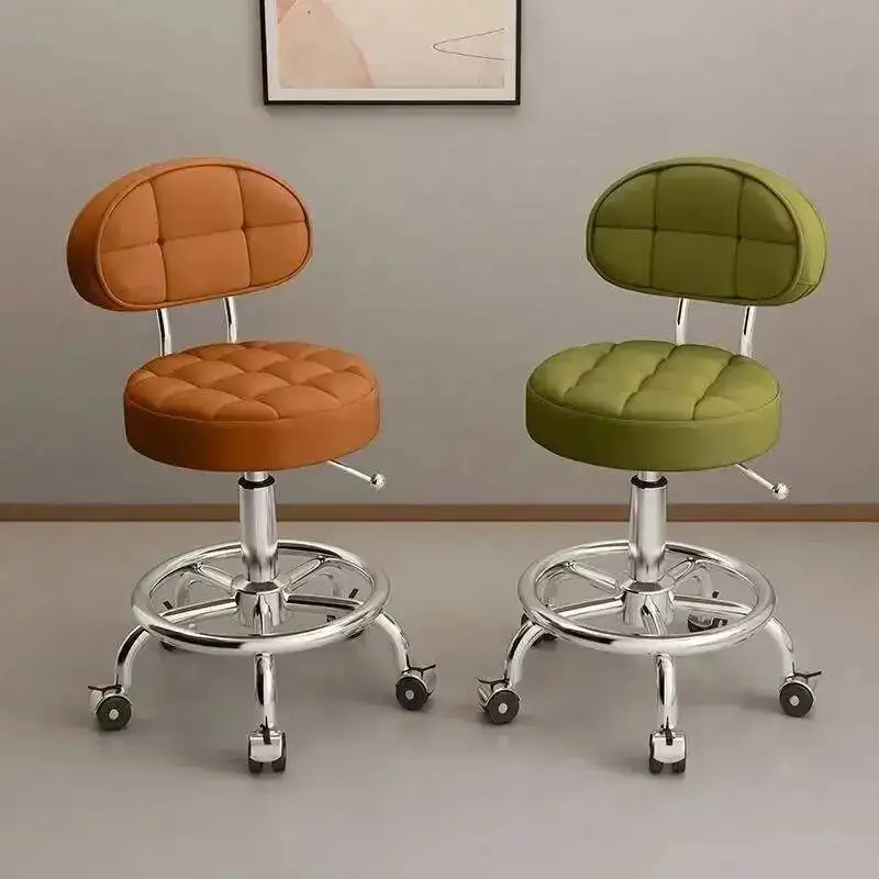 Rotating Aesthetic Hairdressing Chair Rolling Backrest Simple Barber Chair Portable Mocho Cadeira Barber Equipment MQ50BC