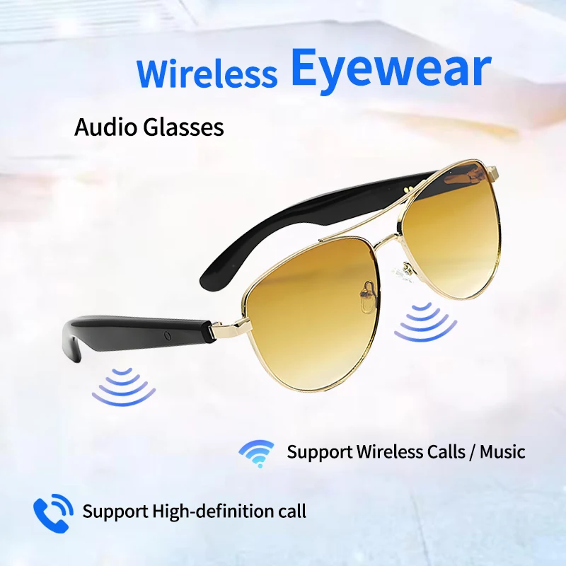 

LIGE Smart Bluetooth Glasses UV Protection Music Playback Voice Assistant Smart Glasses Travel Sunglasses Men Women AI Glasses