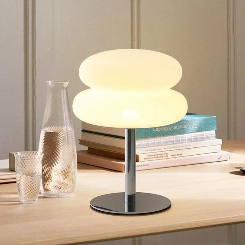LED Table Lamp Macaron Glass lustre Trichromatic Dimming Living Room Bedroom Study Atmosphere Lamps Eye Protection Night Light