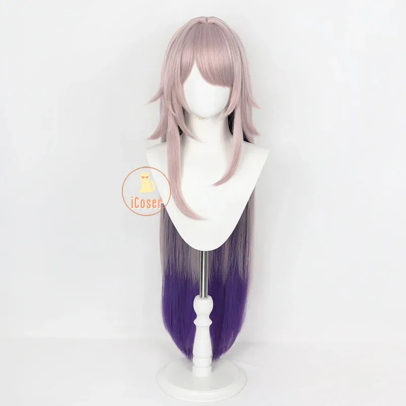 

25COSGame Honkai Star Rail The Herta Косплей Парик Светло-коричневые Длинные Волосы Фиолетовый Хвост Хэллоуин Вечеринка для Женщин Девочек Опора Автомобиль
