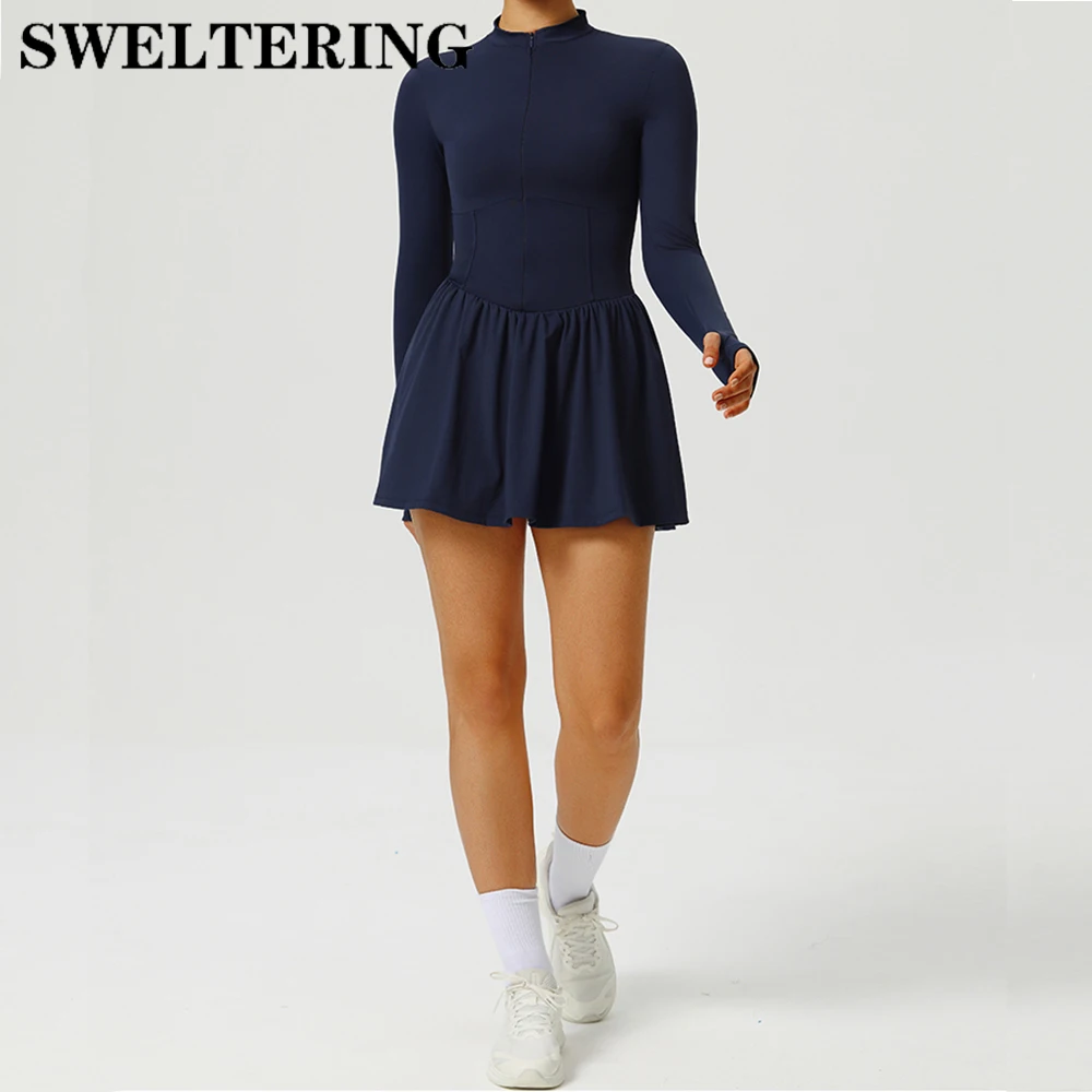 

One Piece Fitness Skirt Rompers Women Yoga Jumpsuit Gym Workout Bodysuit Sportswear Female Tracksuit Yoga Jumpsuit Athletic Wear