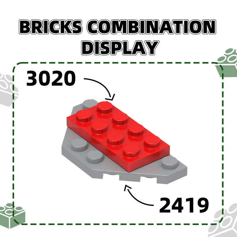 Wange 54Pcs/Lot 2419 3x6 Wedge Shaped Building Blocks Moc Classic Accessories Plate Compatible with Brick Children Toys Gift Box