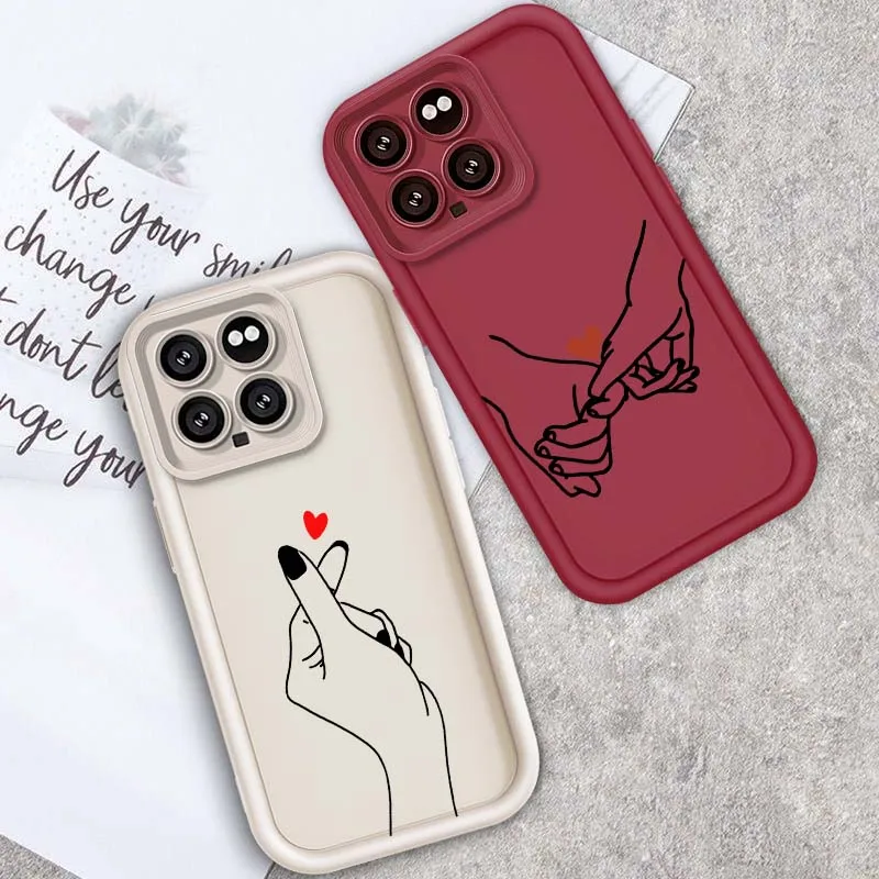 

Hold Hands Boy Girl Love Heart Phone Case For Xiaomi Mi 17 15 14 14T Redmi 13 13T 13C 12C 14C 12 12T Lite Pro 5G Eye Ladder