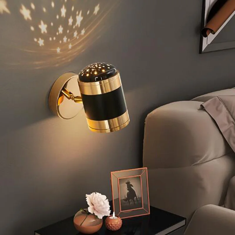 Nordic Ins Style Creative Starry Sky Projection Wall Lamp Bedroom Living Room Hotel Ceiling Decoration Lighting LED Wall light