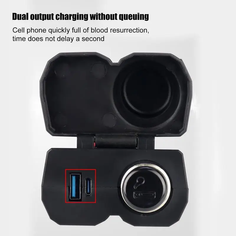 Motorcycle Phone Charger Waterproof Dual USB Charger Fast Charger Handlebar Lighter Fast Charging Motorcycle Charger For