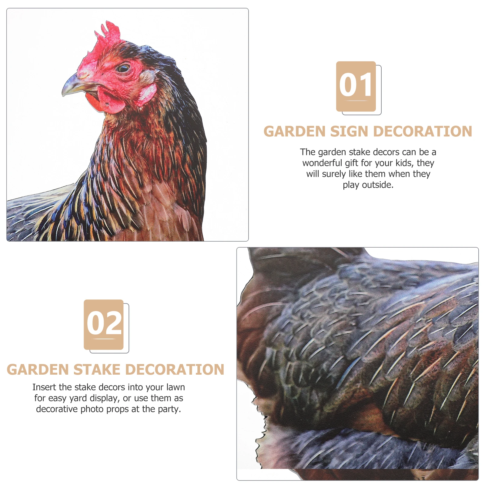 

Uv Resistant Chicken Sign Colorful Decorative Outdoor Lawn Ornament For Yard Garden Courtyard Acrylic Stake Farmhouse Style