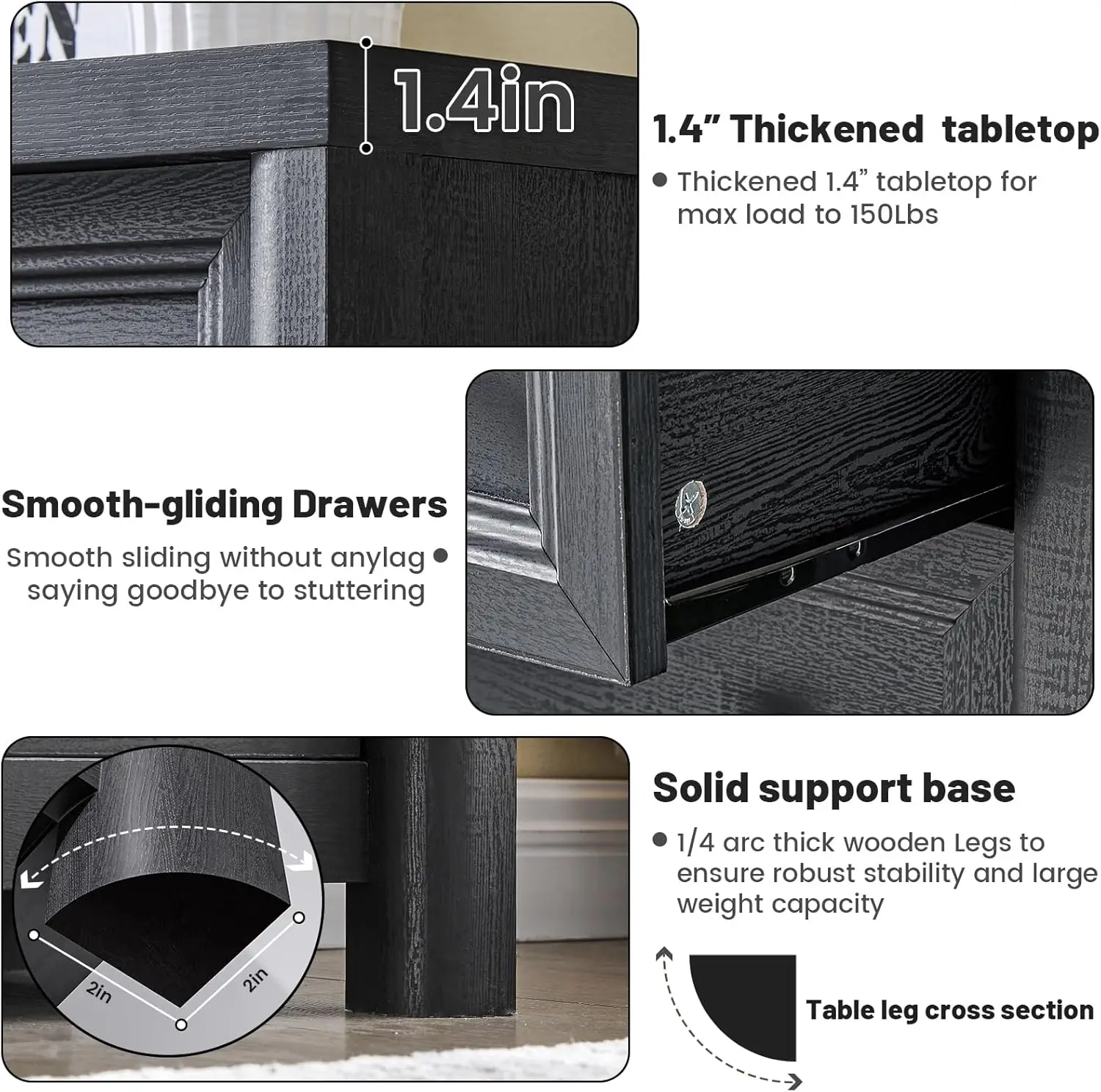 Шкаф-буфет в фермерском доме, черный сервант 59 футов с 4 дверцами и полками, деревянное хранилище для кухни или гостиной в деревенском стиле