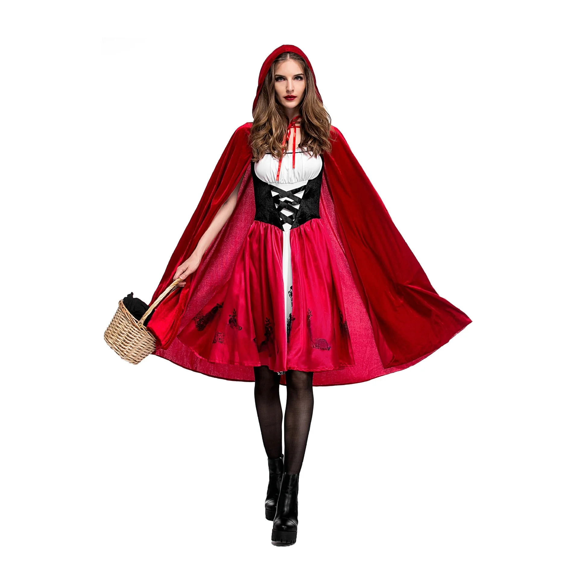 Volwassen Halloween Roodkapje Par Kostuum Traditionele Chinese Etnische Stadiumkleding Dames Faion Spring
