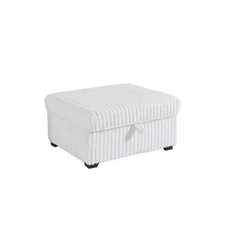 

Oversized Square Tufted Upholstered Accent Ottoman with Storage, Large White