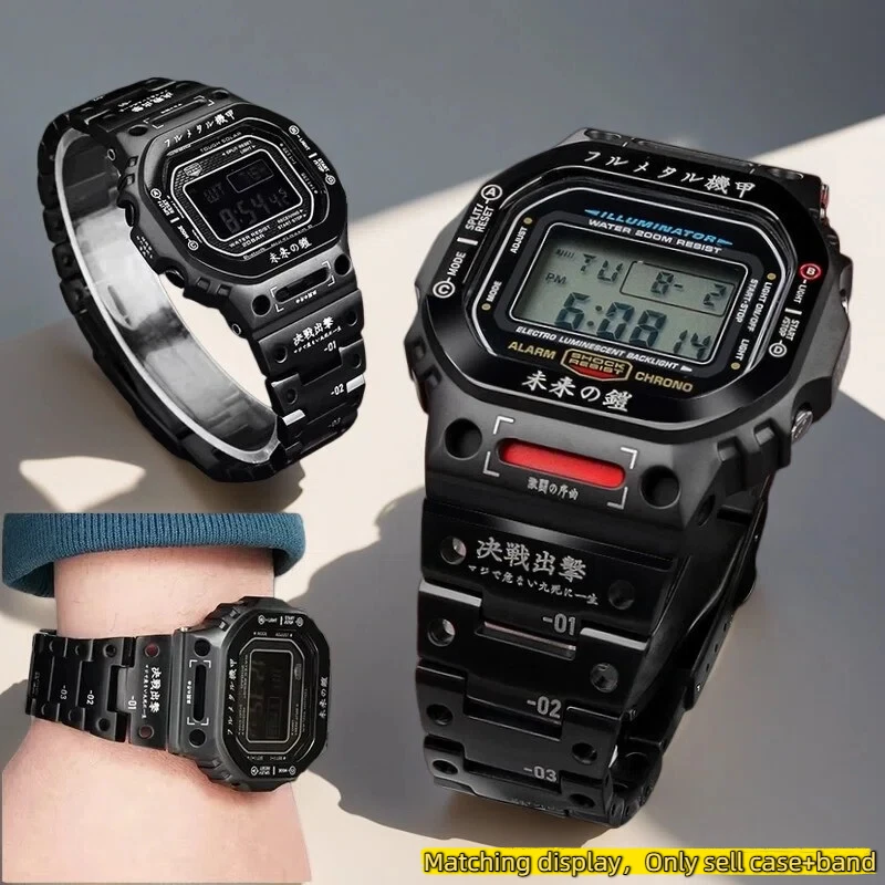 mecha-dw5600-watch-fashion-mod-kit-metal-case-strap-for-casio-gshock-gw-b5600-gmw-5610-dw-5600-stainless-steel-bezel-watchband