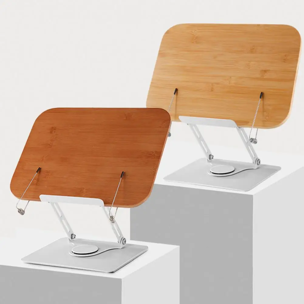 Desktop Book Stand Verstelbare Boek Stand 360 Graden Draaibare Bamboe Boekhouder Handsfree Desktop Standaard Voor In Hoogte Verstelbaar