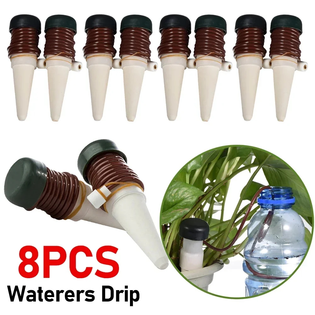 8PCS Self-Watering Drippers, Automatic Deep Root Irrigation Tool for Flower Pots & Bonsai Plants