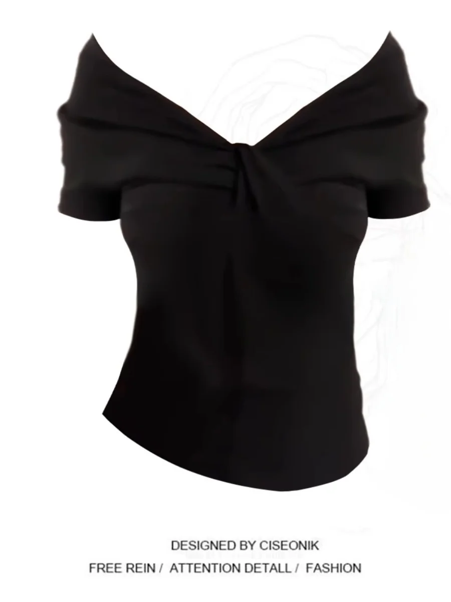 

plus Size Knitted One oulder Top Women's Summer Slimming Sweet And Spicy Two-Way Wear High Waist Decorated Korean Sle