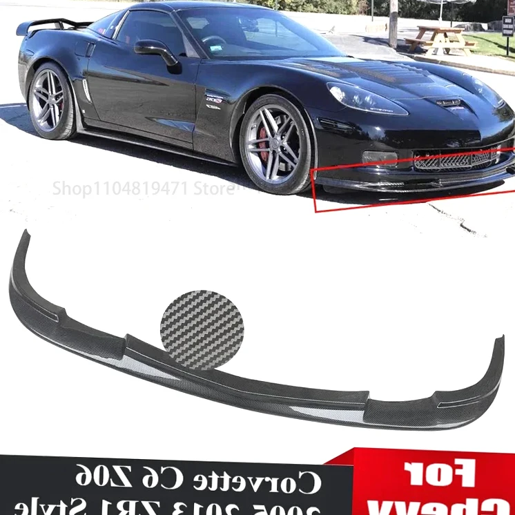Для Chevy Corvette C6 Z06 ZR1 Style 2005-2013 комплект кузова автомобиля тюнинг переднего бампера спойлер сплиттер бампер губа