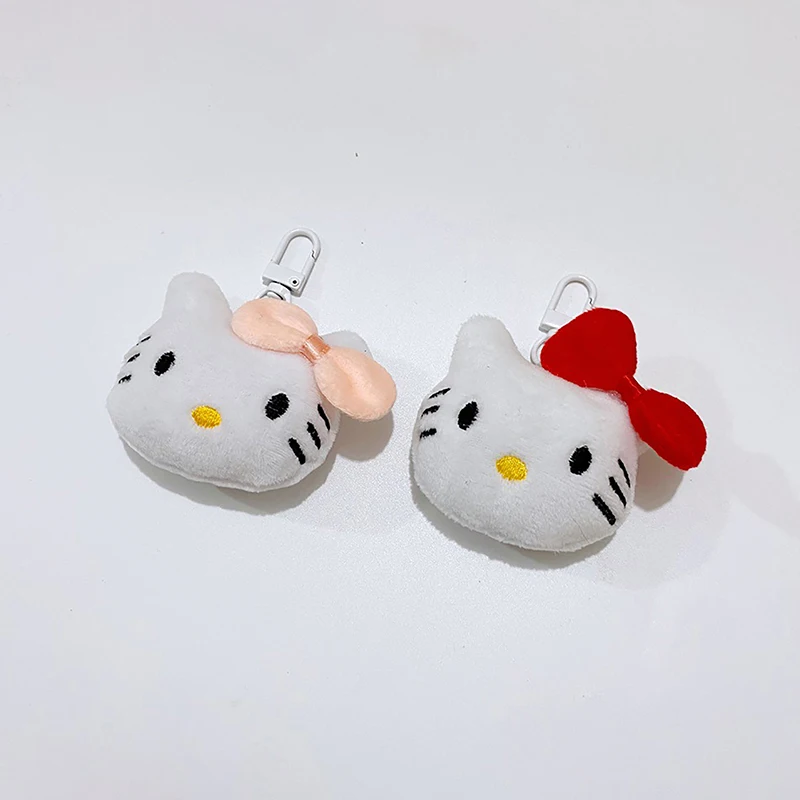 Kawaii Hello Kitty Keychain Soft Plush Doll Keyring Cute Cartoon KT Cat Key Chain Girls Bag Pendant Best Friend Gifts