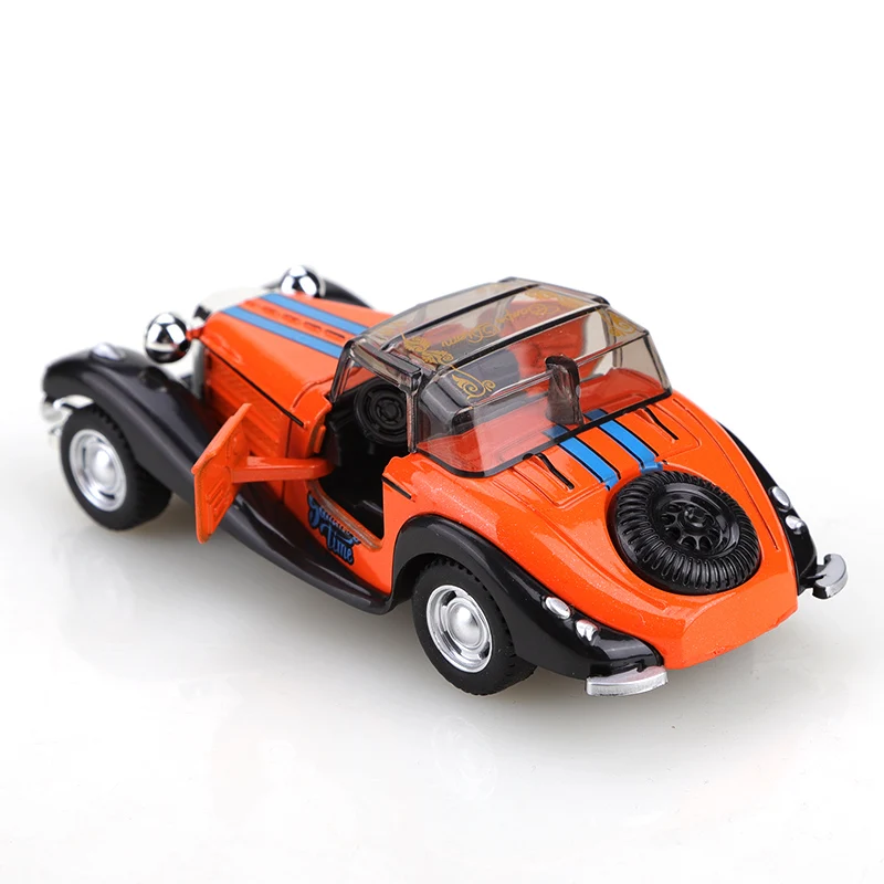 (Bagged) Réplica de carro de brinquedo vintage 1/43, metal fundido, brinquedo infantil, função pull-back, portas laterais podem ser abertas