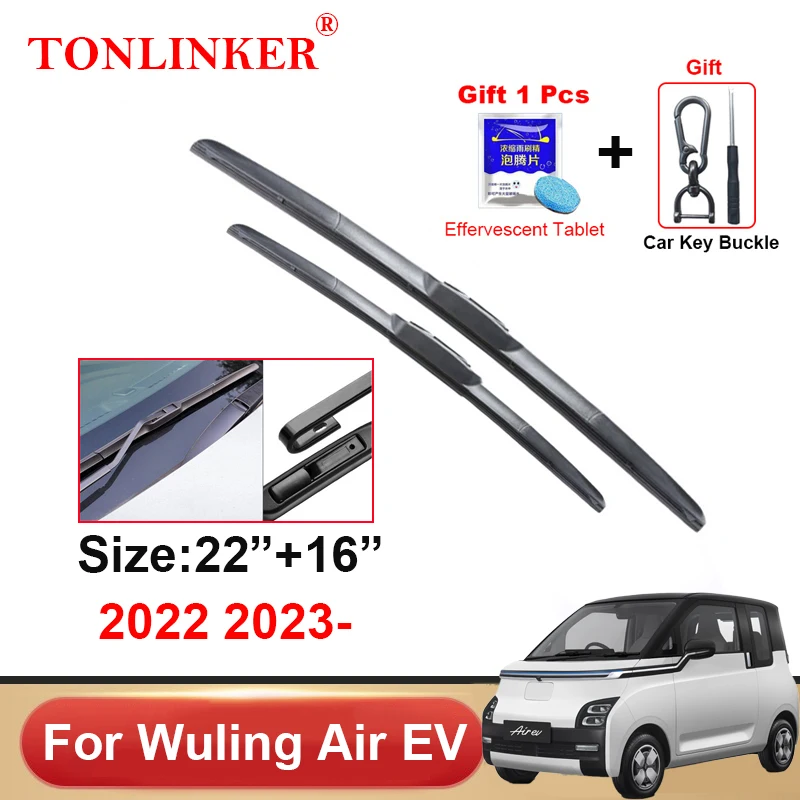 

TONLINKER Car Wiper Blades For Wuling Air EV 2022 2023 Car Accessories Front Windscreen Wiper Blade Brushes Cutter Auto Goods