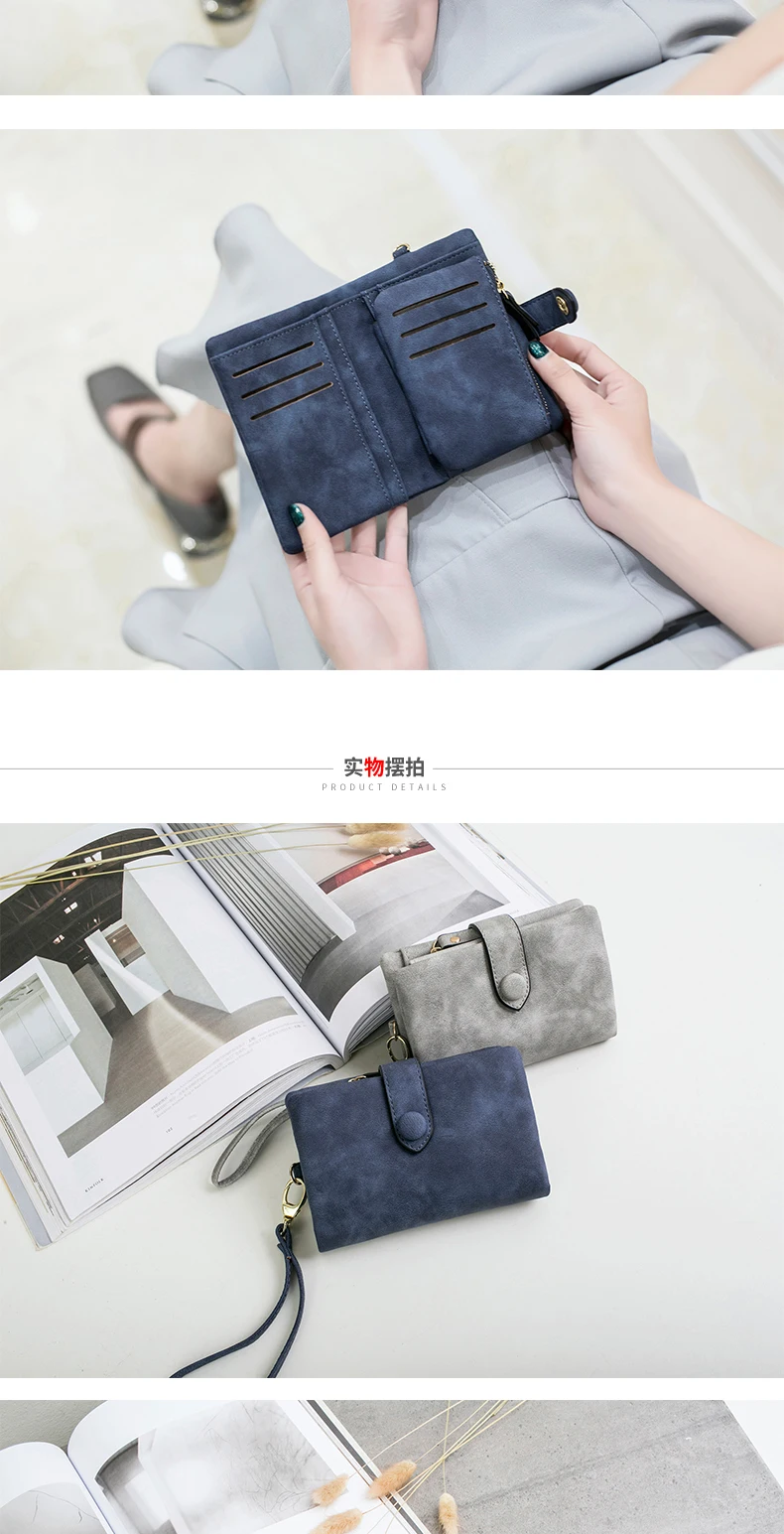 MIYIN 2024 Neue Brieftasche frauen Kurze Koreanische Nette Schnalle Doppel Rabatt Multi Karte Ändern Handtasche – Detail 14