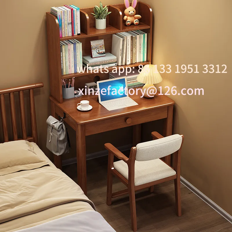 مكتب مع مجموعة رف الكتب وطاولة الكمبيوتر وغرفة النوم المنزلية الصغيرة وطاولة الدراسة للطلاب وطاولة الكتابة #3
