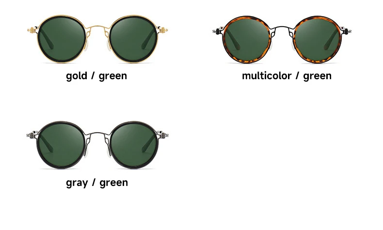 Neue 2026 Vintage Polarisierte Sonnenbrille für Herren Runde Retro-Sonnenbrille Hochwertige Legierung Brillen zum Fahren und Angeln – Detail 8