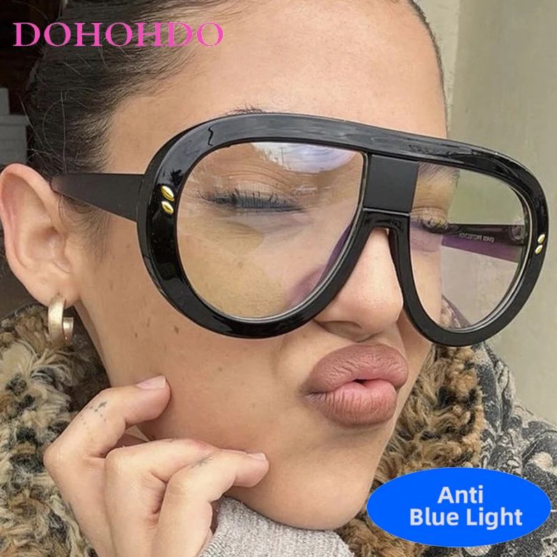 

New Fashion Luxury Brand Designer Retro Eyeglasses Men Women Oversized Pilot Computer Anti Blue Light Glasses Lentes Очки Gafas
