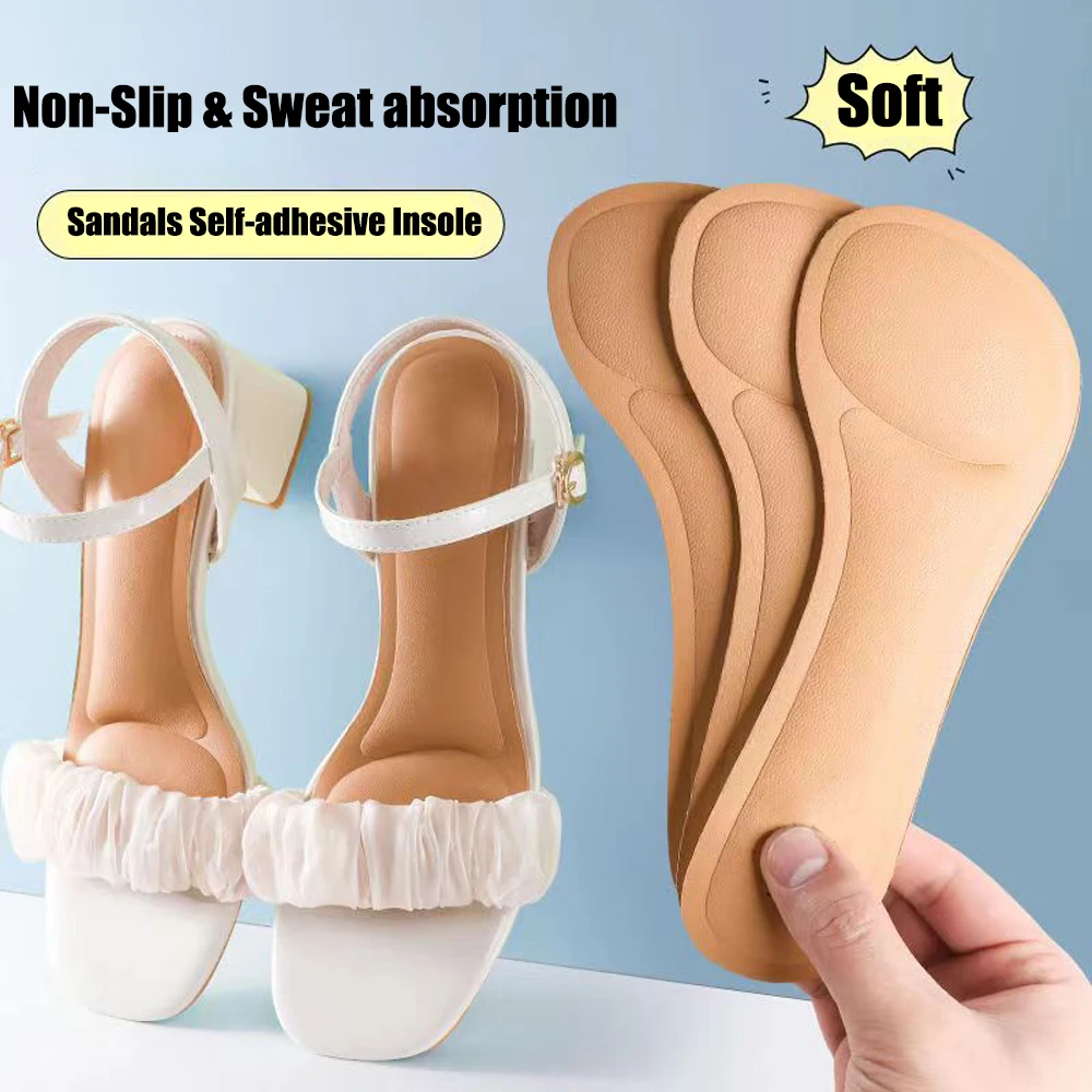 Self-adhesive Insoles for High-heeled Sandals Women Comfort Sweat-absorbent Shoe Sole Anti-Slip Memory Foam Seven-point Shoe Pad