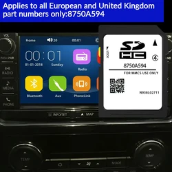 2024/2025 For Mitsubishi Navigation SD Card Outlander PHEV W-15 W-17 8750A594 GPS SD Card Maps