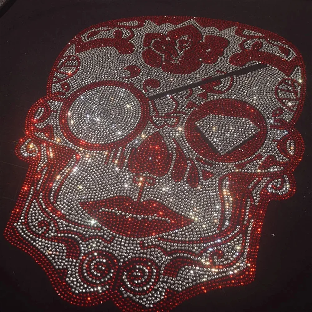 Shiny skull fashion large cloth paste hot diamond Sequin DIY clothes T-shirt decorative patch clothing accessories