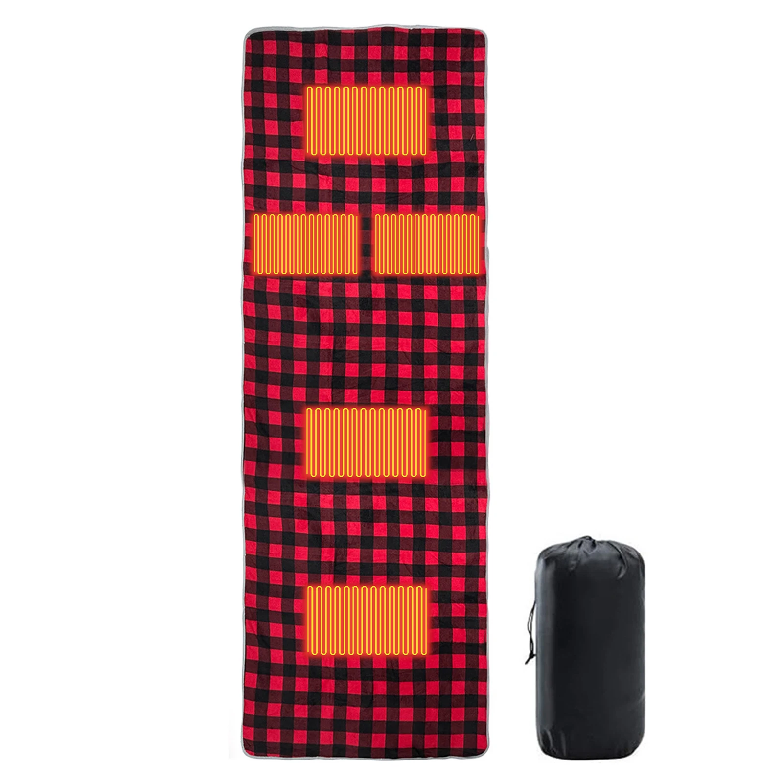 

Camping USB Heating Sleeping Mat with 5 Heating Zones Camping Heating Sleeping Pad 3 Adjustable Temperature for Hiking Travel