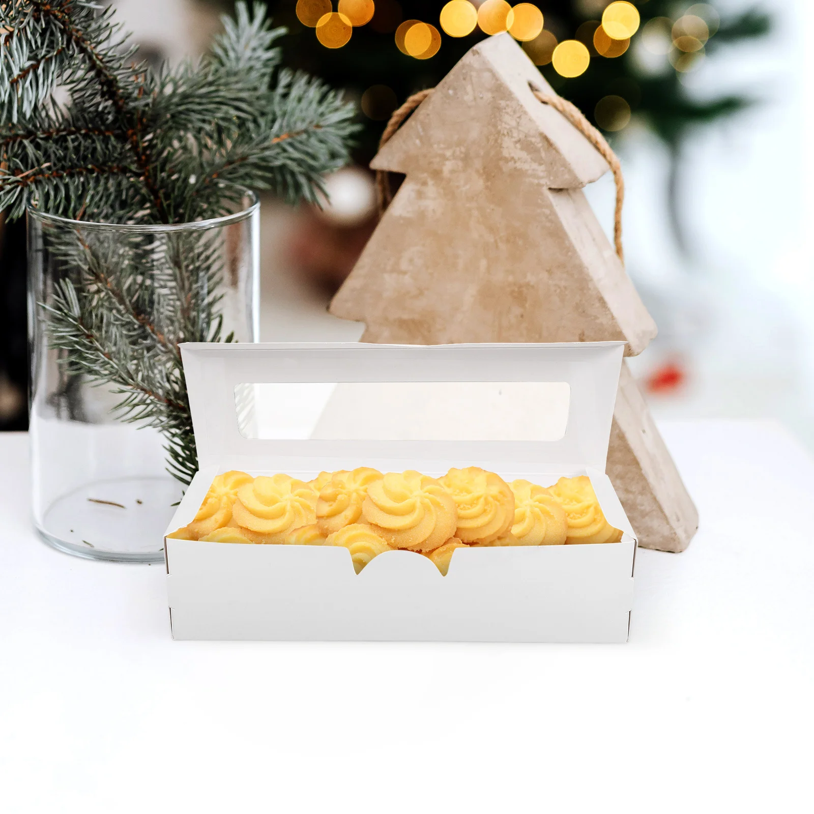 

10 Pcs Food Boxes Bakery Cupcake Pastry with Window Macaron Party Favor Baked Goods Packaging