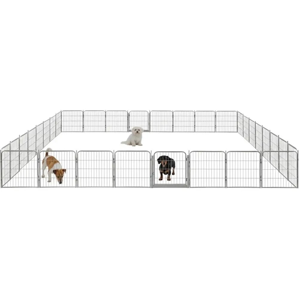 

Portable Heavy-Duty Dog Playpen for Outdoor Use - 24, 32 Panels, Ideal for Small & Puppy Dogs, Rust-Resistant Coating