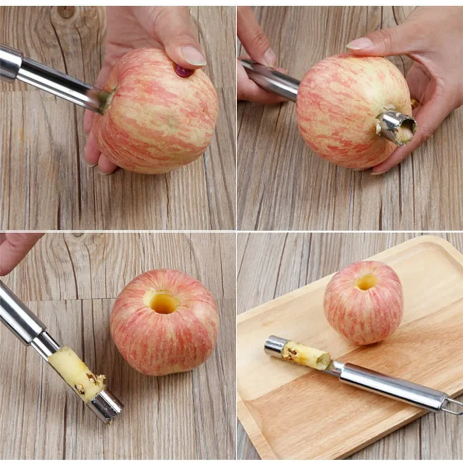 2020 Creative 1Pcs Stainless Steel Twist Fruit Core Seed Remover Hawthorn Jujube Pear Apple Corers Seeder Kitchen Gadgets Tools